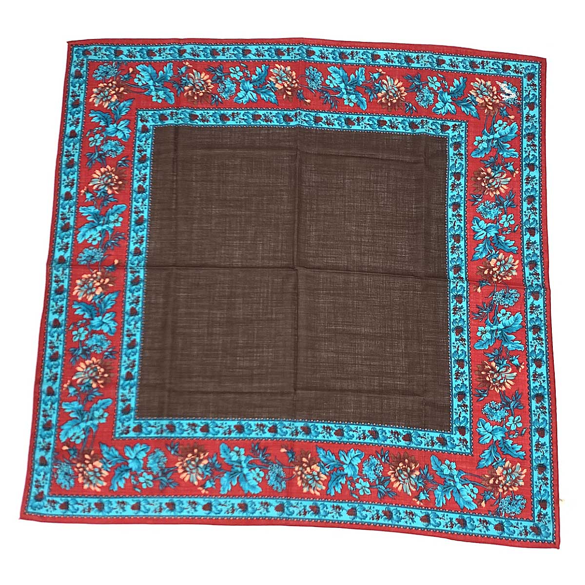 KENZO ケンゾー ストール 良好 C-TK2002 ブラウン ウール100％ 花柄 大判 レディース ヴィンテージ 服飾小物 【中古】