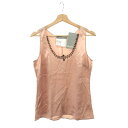 MAX MARA マックスマーラ タンクトップ 未使用品 サイズ:42 61665153 ピンクベージュ シルク100% レディース ビーズ トップス 【中古】(4)