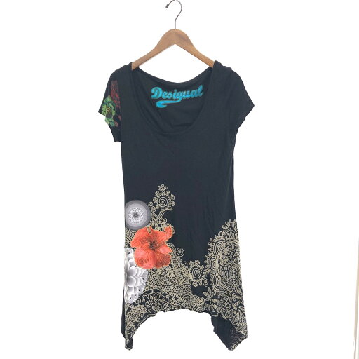 Desigual デシグアル チュニック 良好 サイズ:L ブラック レディース トップス 花柄 半袖 【中古】 Desigual デシグアル チュニック 良好 サイズ:L ブラック レディース トップス 花柄 半袖 【中古】
