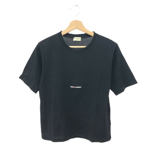 SAINT LAURENT PARIS サンローランパリ 半袖カットソー サイズ:XS ブラック レディース ロゴワンポイント トップス Tシャツ 【中古】 SAINT LAURENT PARIS サンローランパリ 半袖カットソー サイズ:XS ブラック レディース ロゴワンポイント トップス Tシャツ 【中古】