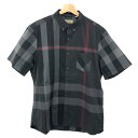 BURBERRY LONDON バーバリーロンドン チェック 半袖 シャツ 良好 サイズ:XL ブラック メンズ トップス 【中古】