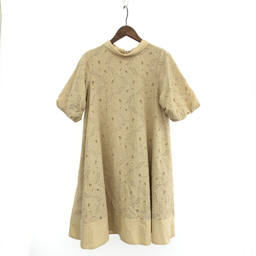 CELFORD セルフォード 半袖ワンピース 未使用品 サイズ:38 CWF0211066 ベージュ コットン レディース パフスリーブ Aライン 【中古】 CELFORD セルフォード 半袖ワンピース 未使用品 サイズ:38 CWF0211066 ベージュ コットン レディース パフスリーブ Aライン 【中古】