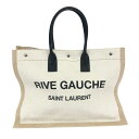 SAINT LAURENT PARIS サンローランパリ リヴ ゴーシュ トートバッグ 良好 ブラック/ベージュ ユニセックス bag 鞄 【中古】(4)
