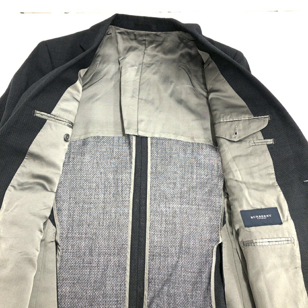 BURBERRY LONDON バーバリーロンドン 2B ジャケット サイズ:表記なし グレー メンズ アウター チャコール 【中古】