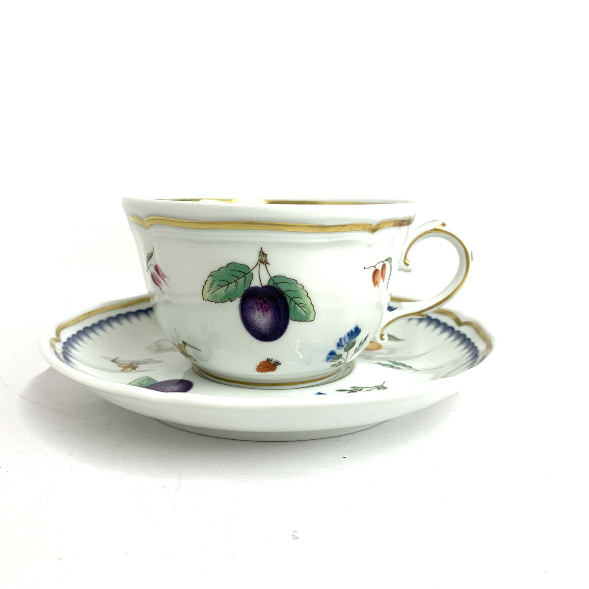 RICHARD GINORI リチャードジノリ イタリアンフルーツ カップ＆ソーサー 良好 ホワイト 洋食器 【中古】のサムネイル