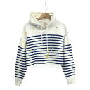 POLO RALPH LAUREN ポロラルフローレン ショートスリーブカットオフフーディ パーカー サイズ:XS ホワイト レディース ボーダー 【中古】
