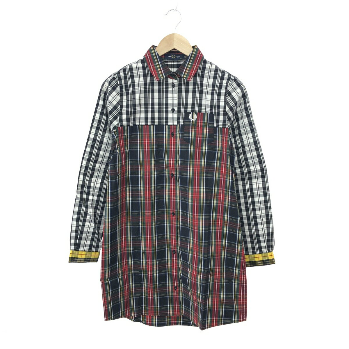 FRED PERRY フレッドペリー シャツワンピース チュニック 未使用品 サイズ:8 D7158 マルチカラー レディース チェック柄 トップス 【中古】