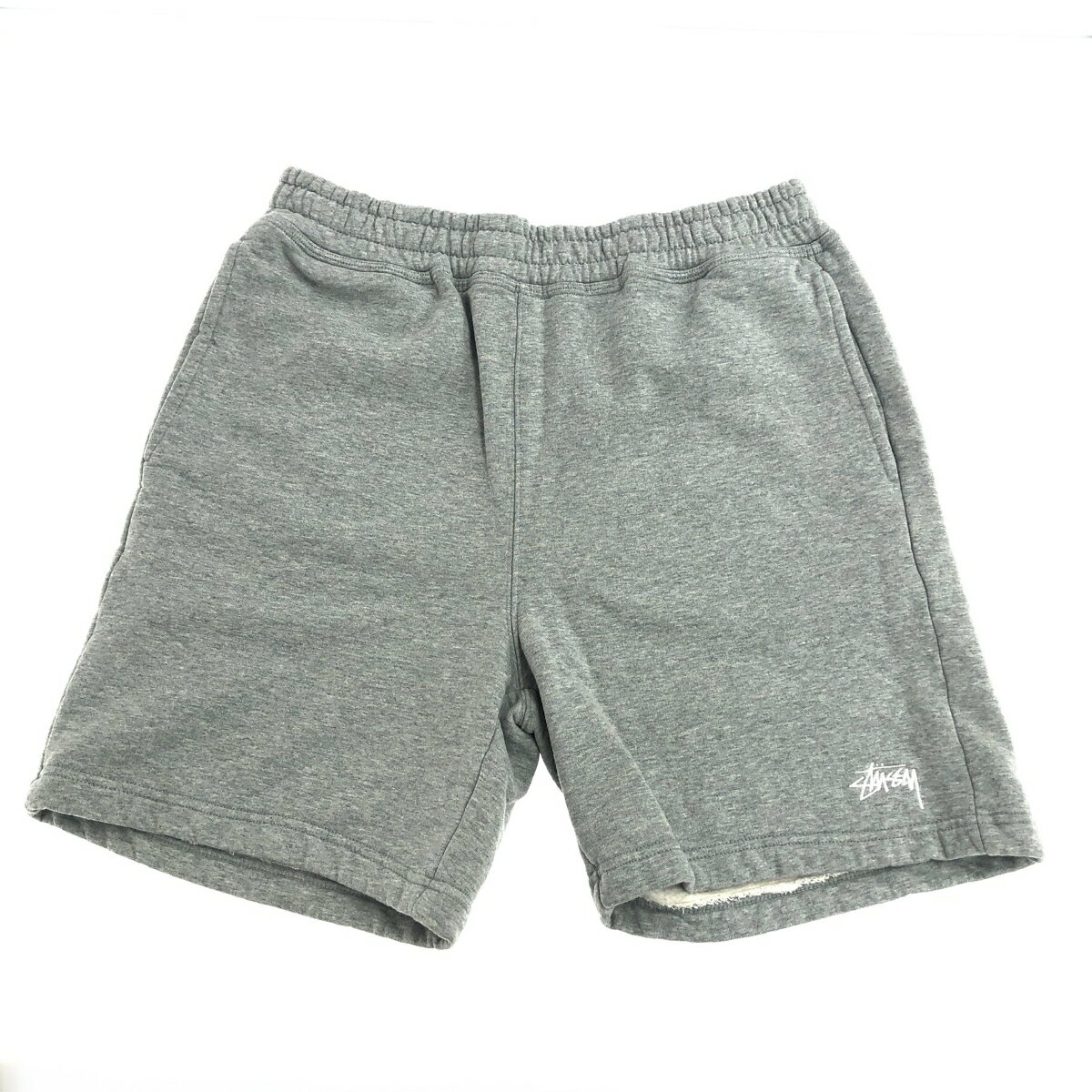 STUSSY ステューシー スウェットショート パンツ 未使用品 サイズ:S グレー メンズ stock logo short ボトムス 23SS 【中古】