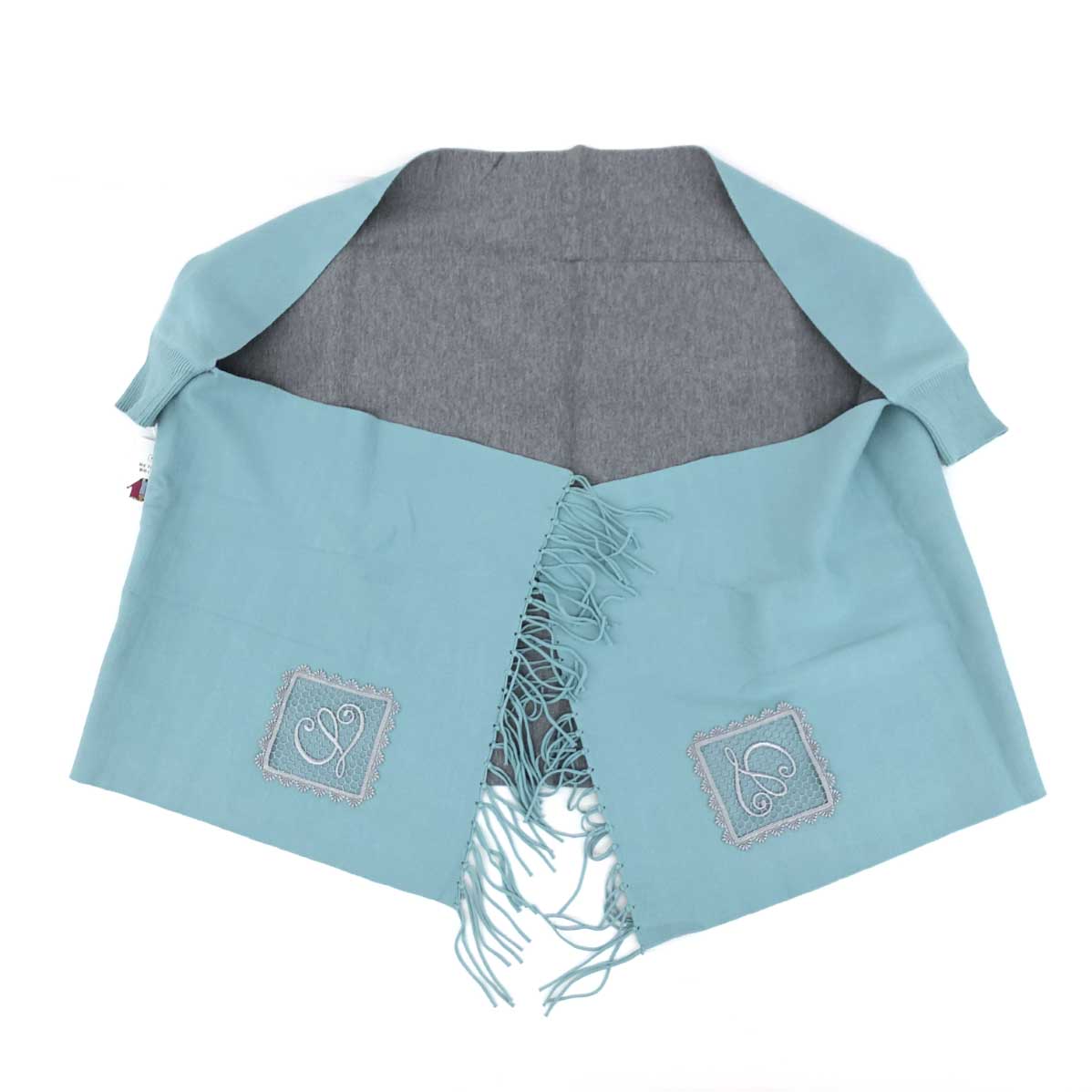 近沢レース チカザワレース 袖付きストール 未使用品 ブルー レーヨン ポリエステル ナイロン フリンジ レース レディース 服飾小物 【中古】のサムネイル