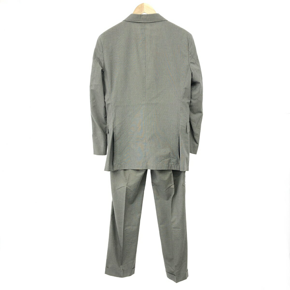 BURBERRY BLACK LABEL バーバリーブラックレーベル 2Bセットアップ サイズ:S グレー メンズ 裏地モノグラム 千鳥格子 【中古】