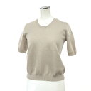 MONCLER モンクレール 半袖ニット 小さいサイズ:XS ベージュ コットン混 レディース ワンポイント GIROCOLLO TRICOT 23年 トップス...