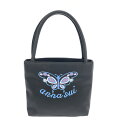★20%OFFクーポン★全員対象★ 4月30日〆まで【202504】 ANNA SUI アナスイ トートバッグ 良好 ブラック ナイロン バタフライ&ロゴ刺繍 ...