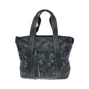 L.E.D BITES エルイーディーバイツ トートバッグ 良好 ブラック ナイロン×レザー カモフラ柄 メンズ bag 鞄 【中古】