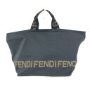 FENDI フェンディ ヴィンテージ トートバッグ ジャンク品 ブラック ナイロンキャンバス ロゴ レディース bag 鞄 【中古】