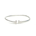 TIFFANY&Co. ティファニー Tワイヤー スモール K18ブレスレット シルバーカラー AU750 K18WG 総重量5.7g レディース アクセサリー...