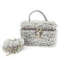 furfur ファーファー バニティバッグ グレー エコファー レディース ハンド ショルダー 2WAYbag 鞄 【中古】