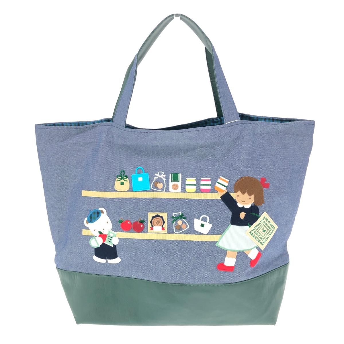 FAMILIAR ファミリア 紀伊国屋 トートバッグ 未使用品 ブルー 綿 キッズ bag 鞄 【中古】のサムネイル