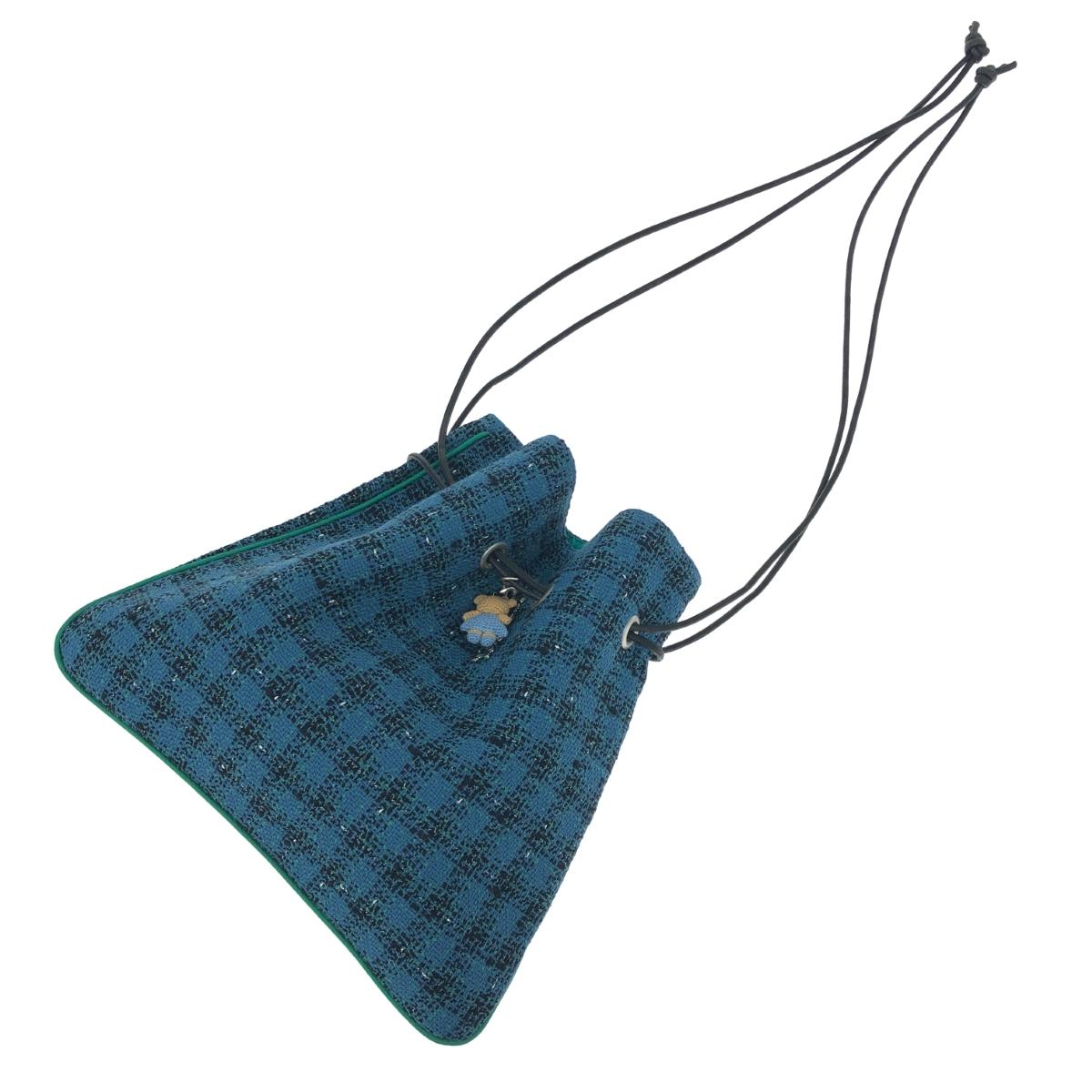 FAMILIAR ファミリア シャルマントサック ショルダーバッグ 未使用品 ブルー 毛83％ レディース 斜め掛け bag 鞄 【中古】のサムネイル