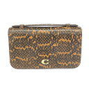 COACH コーチ ビークロスボディ ショルダーバッグ 美品 CM528 ブラウン スネークスキン×リファインドカーフレザー レディース 斜め掛け bag 鞄 ...