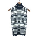 MAX MARA マックスマーラ ノースリーブハイネック二ット サイズ:M ブラック/ホワイト レディース ボーダー トップス 【中古】(4)