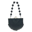 バッグ 鞄 ミニ パーティーバッグ 良好 ブラック 総ビーズ レディース ドレス bag 鞄 【中古】