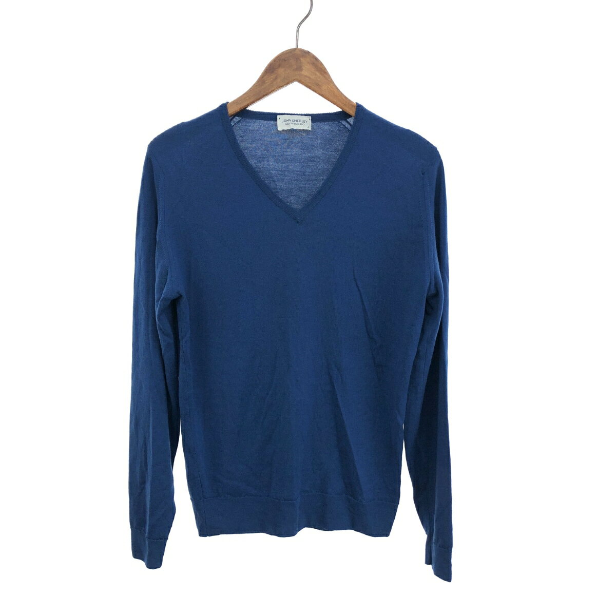 JOHN SMEDLEY ジョンスメドレー Vネック ニット サイズ:M ブルー ウール メンズ トップス 【中古】