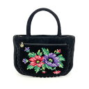 FEILER フェイラー ポピーズ トートバッグ ブラック シェニール織り 花柄 レディース bag 鞄 【中古】