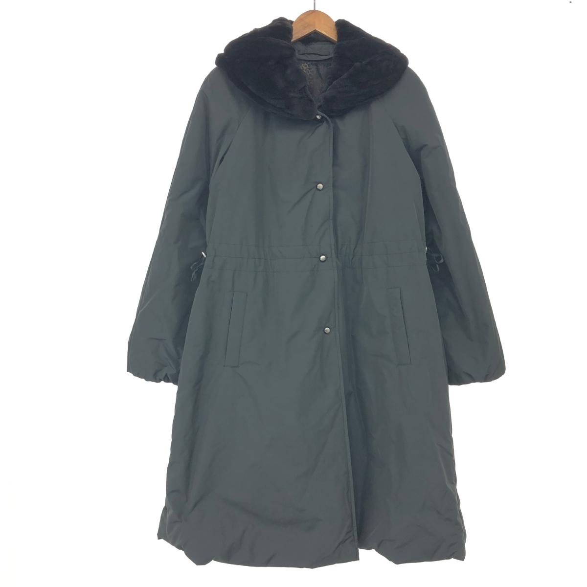 import Rossa インポートロッサ ライナ付コート サイズ:44 ブラック レディース ラビットファーインナー/中綿 大きいサイズ 【中古】