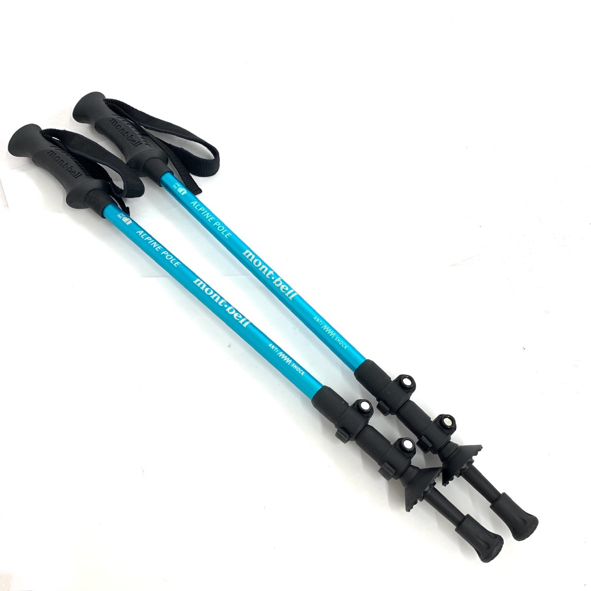 mont-bell モンベル トレッキングポール 美品 90～120 ブルー アルパインポール/アンチショック 雑貨 【中古】のサムネイル