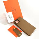 HANATORA ハナトラ iPhone15 Plus アイフォンケース 新品同様 ブラウン ケース 小物入れ 【中古】