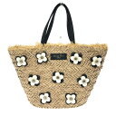 Samantha Thavasa サマンサタバサデラックス カゴバッグ 良好 ベージュ フラワー レディース トートバッグ bag 鞄 【中古】