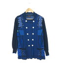 TRUNK HIROKO KOSHINO トランク(ヒロココシノ) ニットジャケット サイズ:40 ブルー コットン混 レディース 総柄 アウター 【中古】