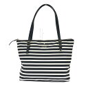 Kate spade ケイトスペード トートバッグ ブラック/ホワイト ナイロン ボーダー レディース bag 鞄 【中古】