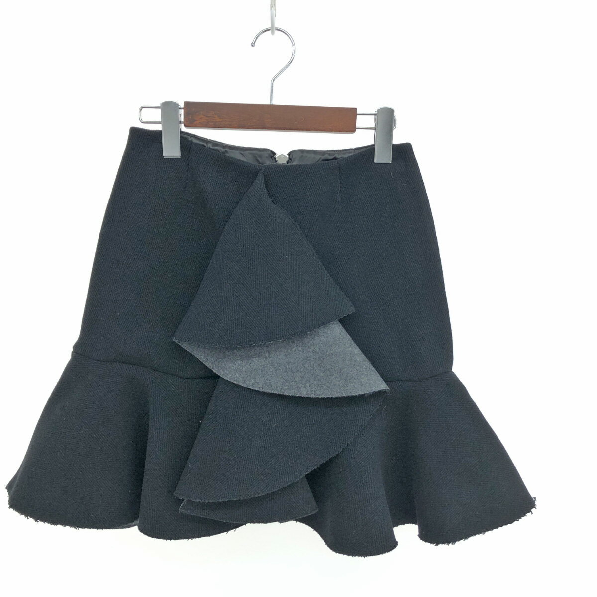 Sacai サカイ スカート サイズ:1 ブラック ウール レディース ボトムス アシンメトリー 【中古】