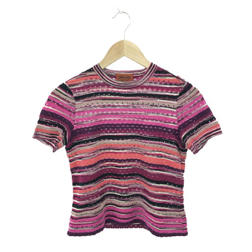 MISSONI ミッソーニ 半袖カットソー ニット サイズ:42 マルチカラー レディース トップス 【中古】 MISSONI ミッソーニ 半袖カットソー ニット サイズ:42 マルチカラー レディース トップス 【中古】
