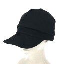 CASINO カジノ キャップ 良好 ブラック シルク×ウール ヘリンボーン織 ユニセックス 帽子 ハット hat 服飾小物 【中古】