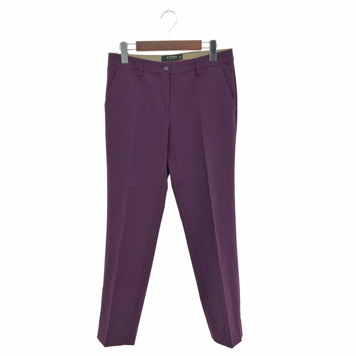 ETRO エトロ スラックSパンツ 良好 サイズ:40 パープル ウール メンズ ボトムス センタープレス 【中古】
