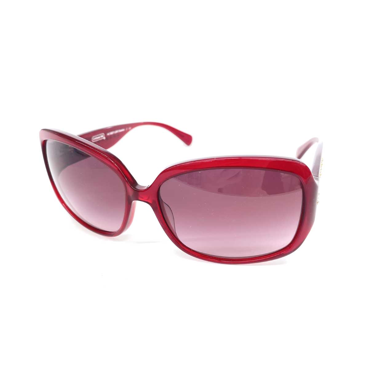 COACH コーチ サングラス 良好 HC8027 バーガンディ ハート スタッズ レディース 59□15 130 3N sunglasses 服飾小物 【中古】