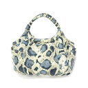 SAVOY サボイ トートバッグ ブルー×アイボリー PVC パイソン柄 レディース bag 鞄 【中古】