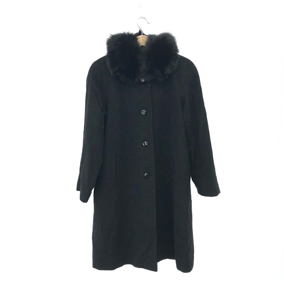 Pure Cashmere カシミヤ ロングコート 良好 サイズ:9 ブラック レディース アウター 【中古】