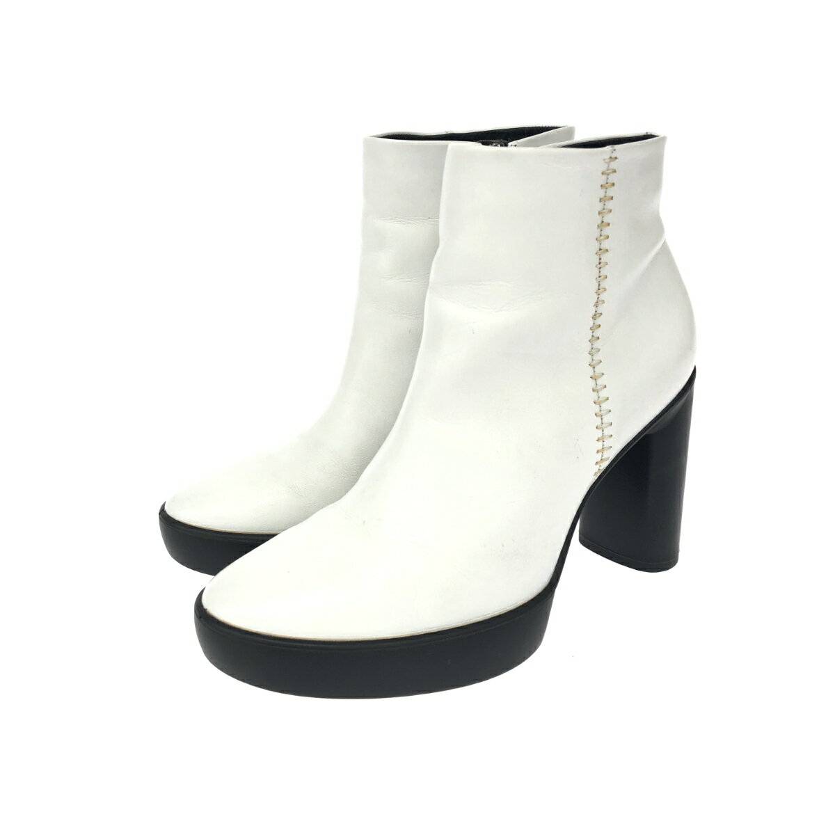 ECCO エコー シェイプスカルプテッドモーション ブーツ 38 ホワイト レザー レディース 靴 シューズ ブーティー boots 【中古】(4)