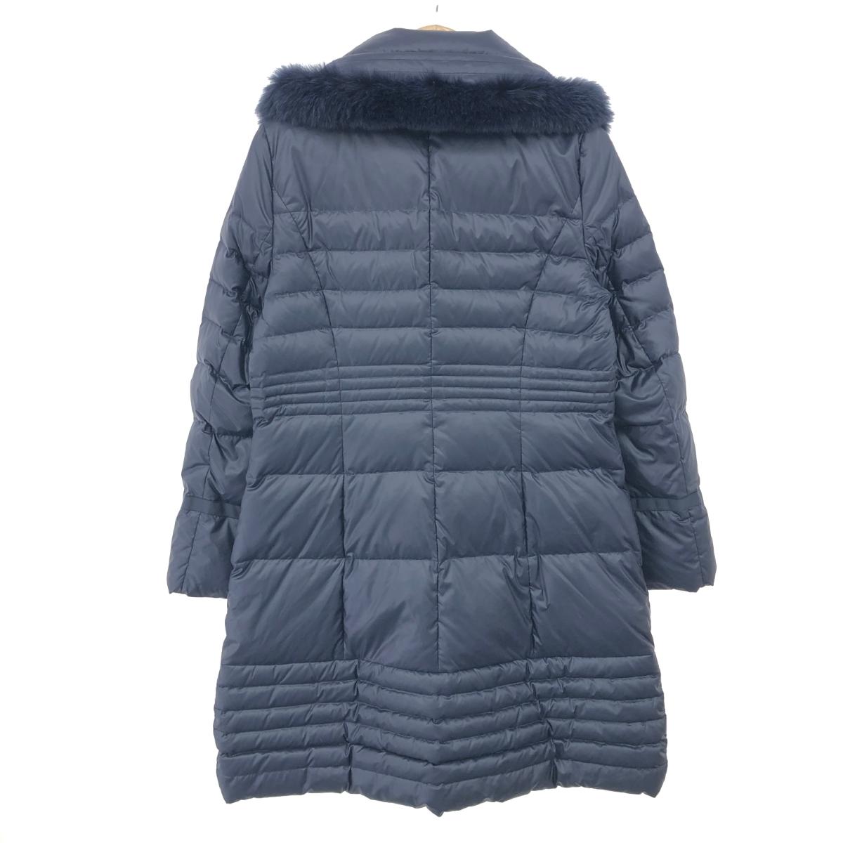 LEILIAN レリアン ダウンジャケット サイズ:7 ネイビー レディース ダウンコート/ブルーフォックスファー付 アウター 【中古】