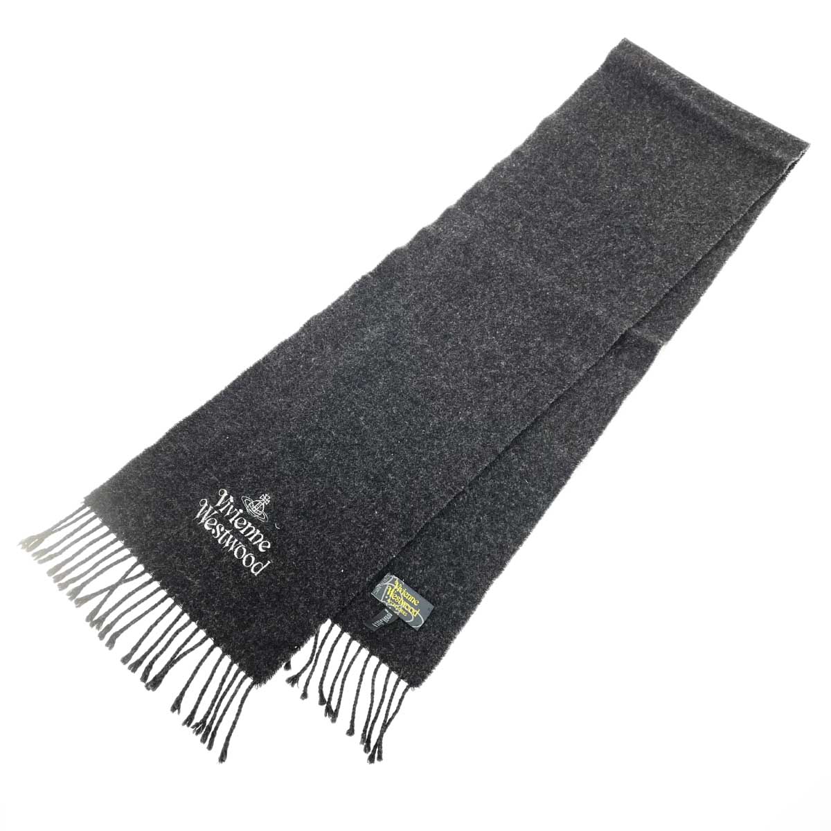 Vivienne Westwood ACCESSORIES ヴィヴィアンウエストウッドアクセサリーズ マフラー 良好 グレー ウール100% レディース イタリア製 【中古】