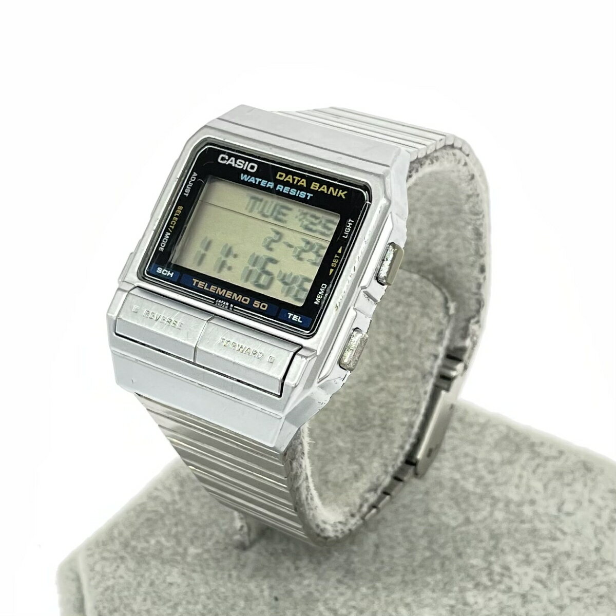 CASIO カシオ データバンク 腕時計 デジタル DB-520 シルバーカラー SS メンズ ヴィンテージ ウォッチ watch 【中古】