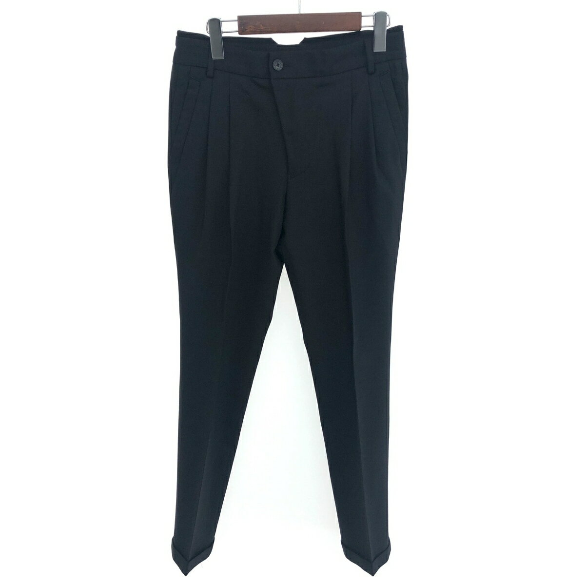 EMPORIO ARMANI エンポリオアルマーニ 2タック スラックス パンツ サイズ:44 ブラック メンズ MATT LINE ボトムス 【中古】