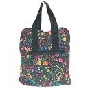 LeSportsac レスポートサック リュック 良好 ブラック ナイロン 花柄 レディース リュックサック バックパック bag 鞄 【中古】