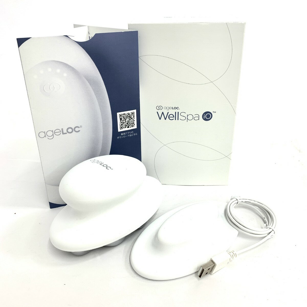 ニュースキン ageLOC WellSpa iO 美顔器 箱付 ホワイト マッサージ機 美容機器 家電 【中古】