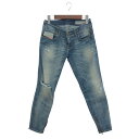DIESEL ディーゼル デニムパンツ サイズ:W26L30 ブルー レディース ダメージ加工 ボトムス 裾ジップ 【中古】(4)