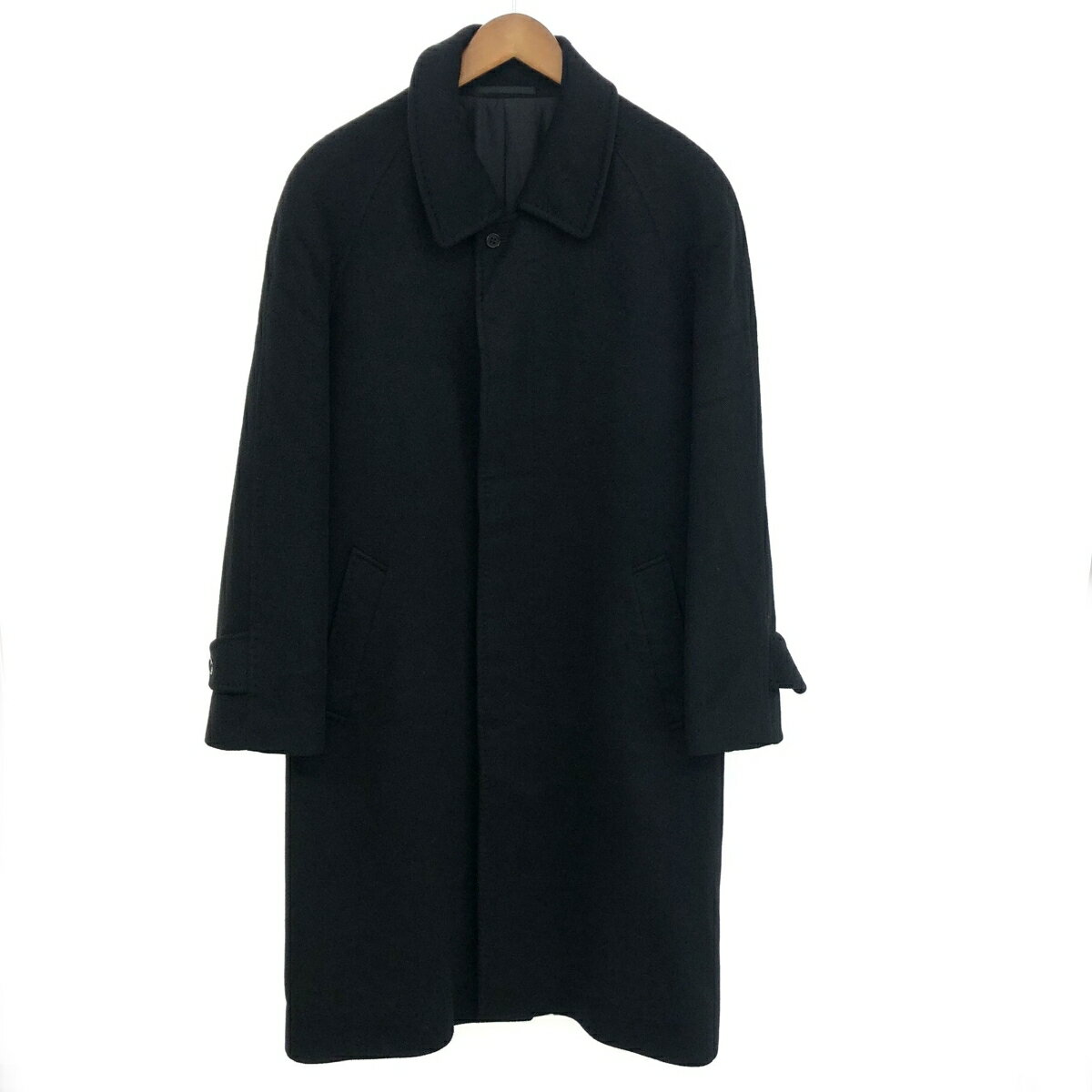 - カシミヤ ロング コート 良好 サイズ:M ブラック コロンボ生地 メンズ アウター 【中古】