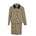 Burberry's バーバリーズ スカートスーツ 良好 サイズ:7 ブラウン/ベージュ ウール レディース 上下セット ヴィンテージ 千鳥格子 【中古】